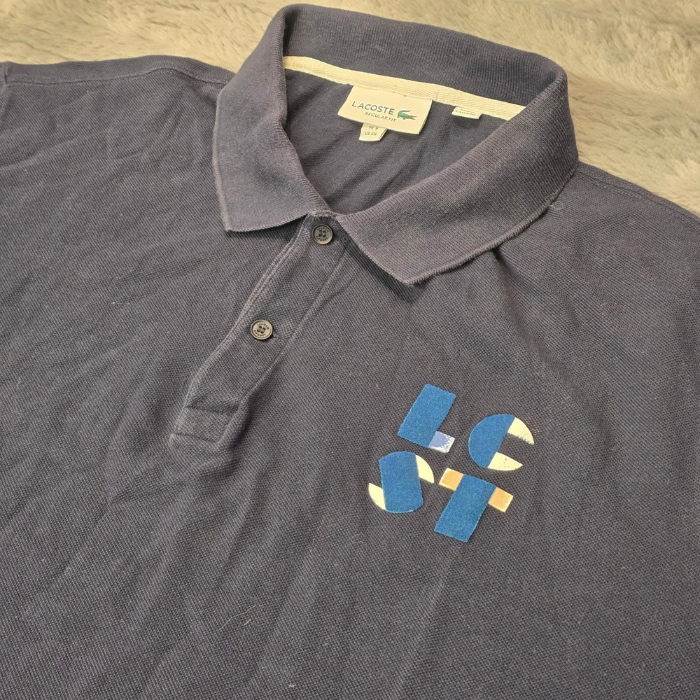 Lacoste Mens Navy Blue LCST Graphic Regular Fit Polo Shirt 4XL FR 9 FA11610‎